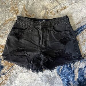 Hollister jean shorts womens 0 black holy distress hi-rise mom
3in summer